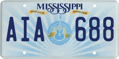 MS license plate AIA688