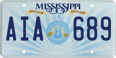 MS license plate AIA689
