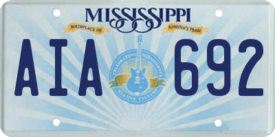 MS license plate AIA692