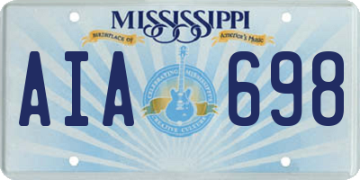 MS license plate AIA698