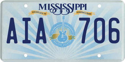 MS license plate AIA706