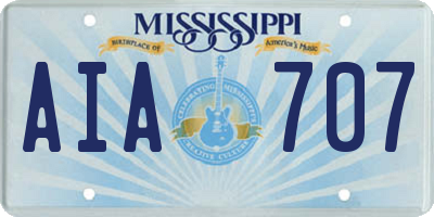 MS license plate AIA707