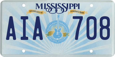 MS license plate AIA708