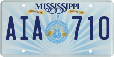 MS license plate AIA710