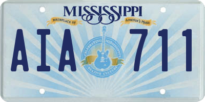 MS license plate AIA711