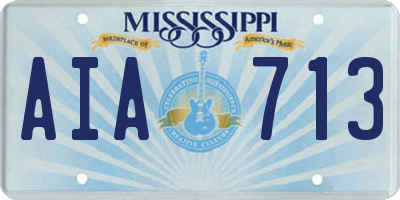 MS license plate AIA713