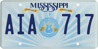 MS license plate AIA717