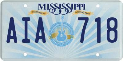 MS license plate AIA718