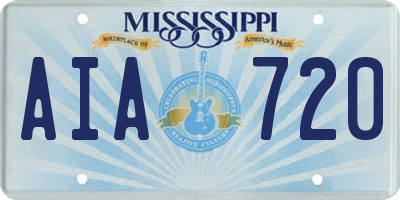 MS license plate AIA720