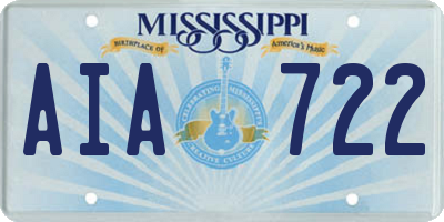 MS license plate AIA722