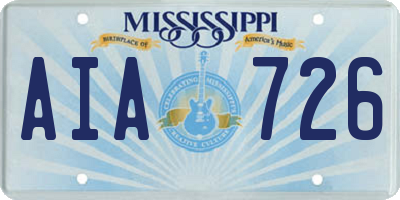 MS license plate AIA726
