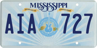 MS license plate AIA727