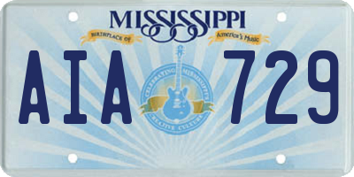 MS license plate AIA729