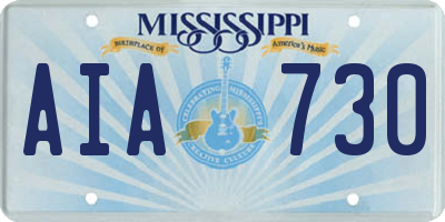 MS license plate AIA730