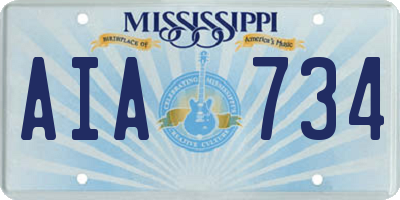 MS license plate AIA734
