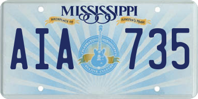 MS license plate AIA735