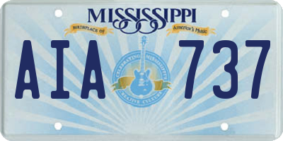 MS license plate AIA737