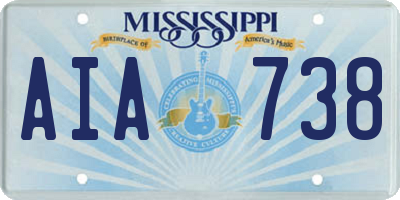 MS license plate AIA738