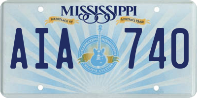MS license plate AIA740