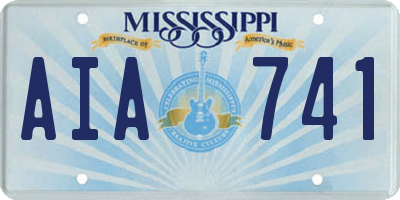 MS license plate AIA741