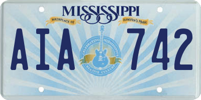 MS license plate AIA742