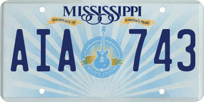 MS license plate AIA743