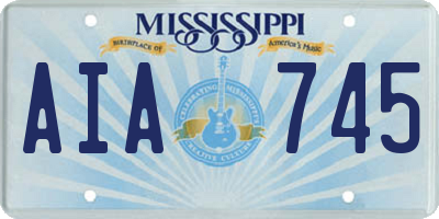 MS license plate AIA745