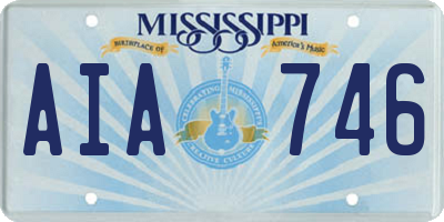 MS license plate AIA746