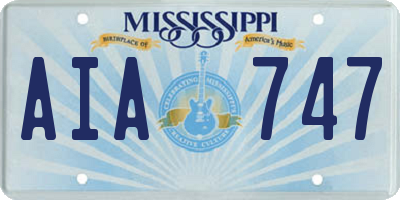 MS license plate AIA747