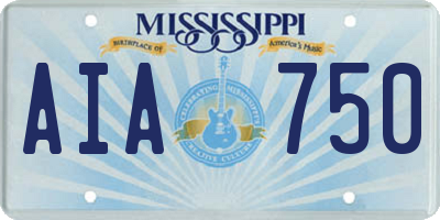 MS license plate AIA750