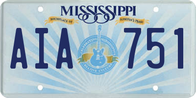MS license plate AIA751