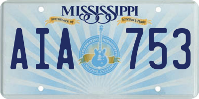 MS license plate AIA753