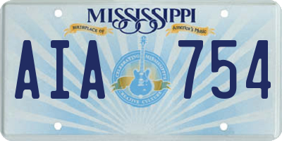 MS license plate AIA754