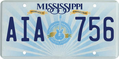 MS license plate AIA756