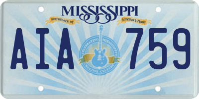 MS license plate AIA759