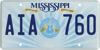 MS license plate AIA760