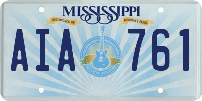 MS license plate AIA761