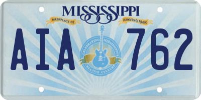 MS license plate AIA762