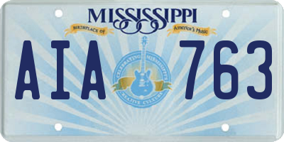 MS license plate AIA763