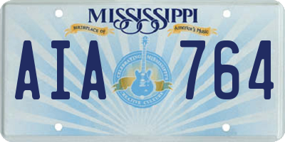 MS license plate AIA764