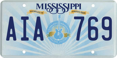 MS license plate AIA769