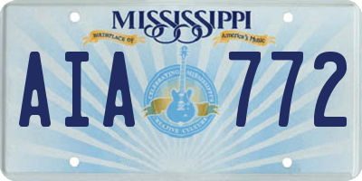 MS license plate AIA772