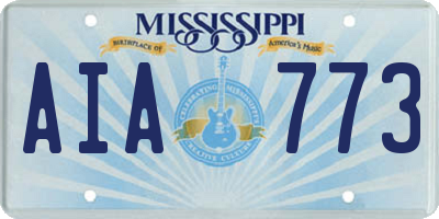 MS license plate AIA773