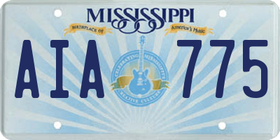 MS license plate AIA775