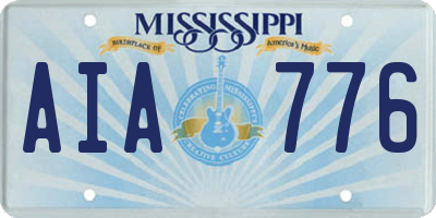 MS license plate AIA776
