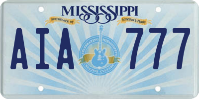 MS license plate AIA777