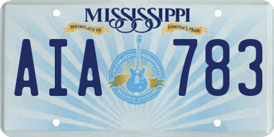 MS license plate AIA783