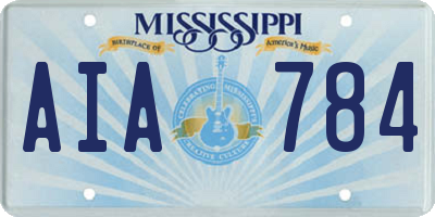 MS license plate AIA784