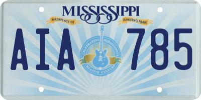 MS license plate AIA785