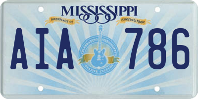 MS license plate AIA786